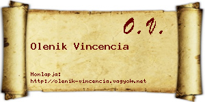 Olenik Vincencia névjegykártya